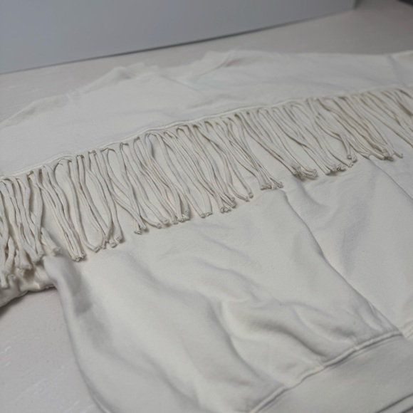 Clare V. Fringe Cream Sweatshirt - Picture 4 of 7
